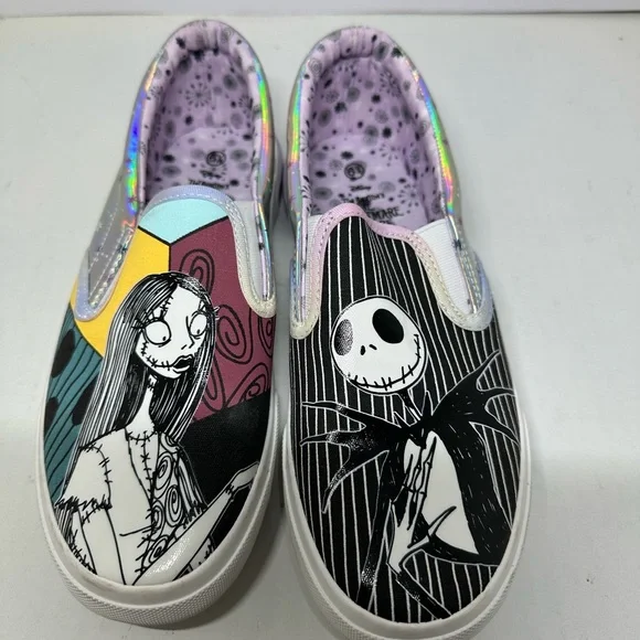 Disney Tim Burton’s Nightmare Before Christmas Slip-On Shoes Women’s 6.5 - Picture 1 of 6
